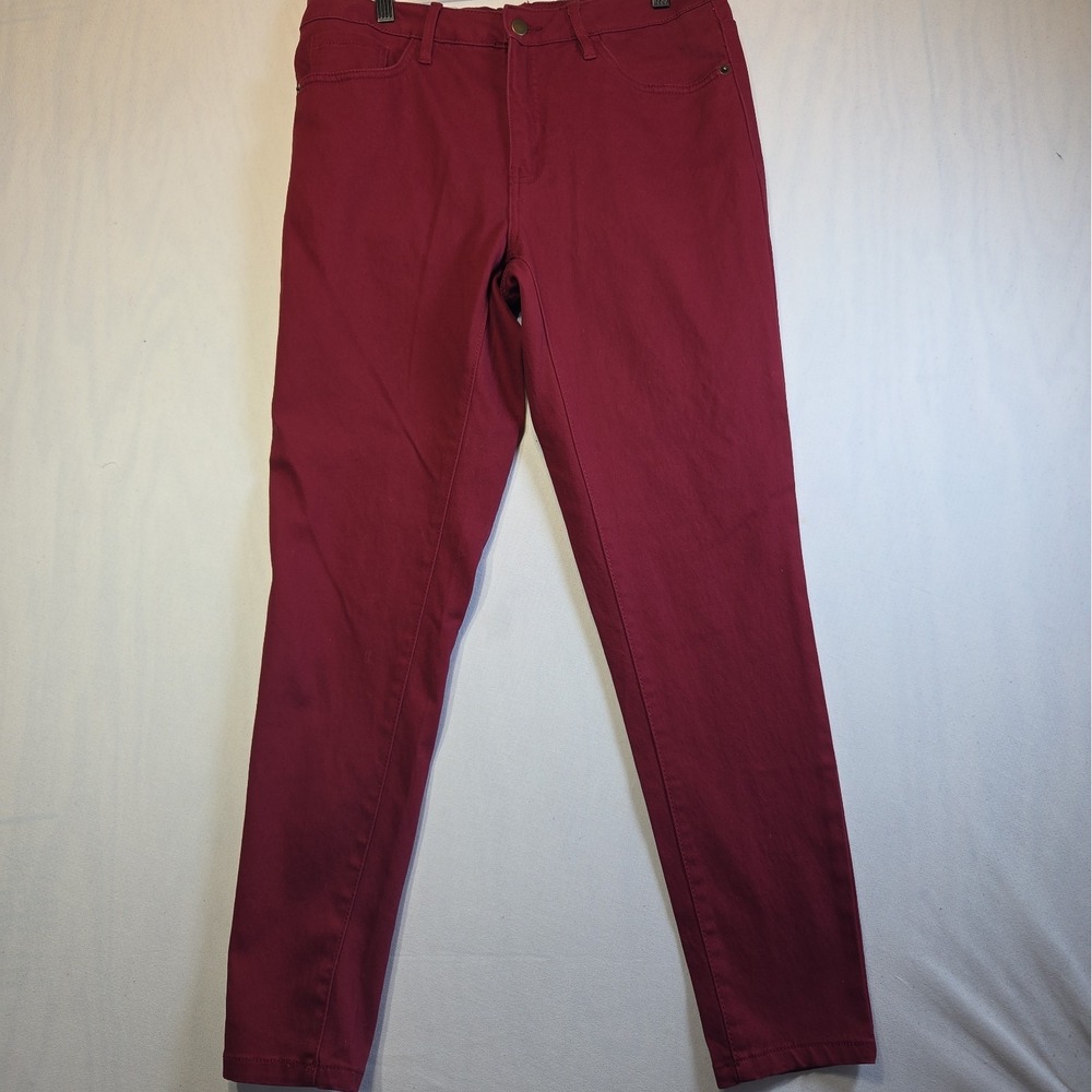 Serra Women's Size 12 Burgundy Skinny Jeggings Stretch Denim Pants 28" Inseam